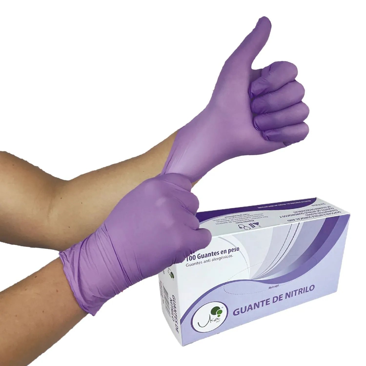 Guante Nitrilo Morado Calibre 7