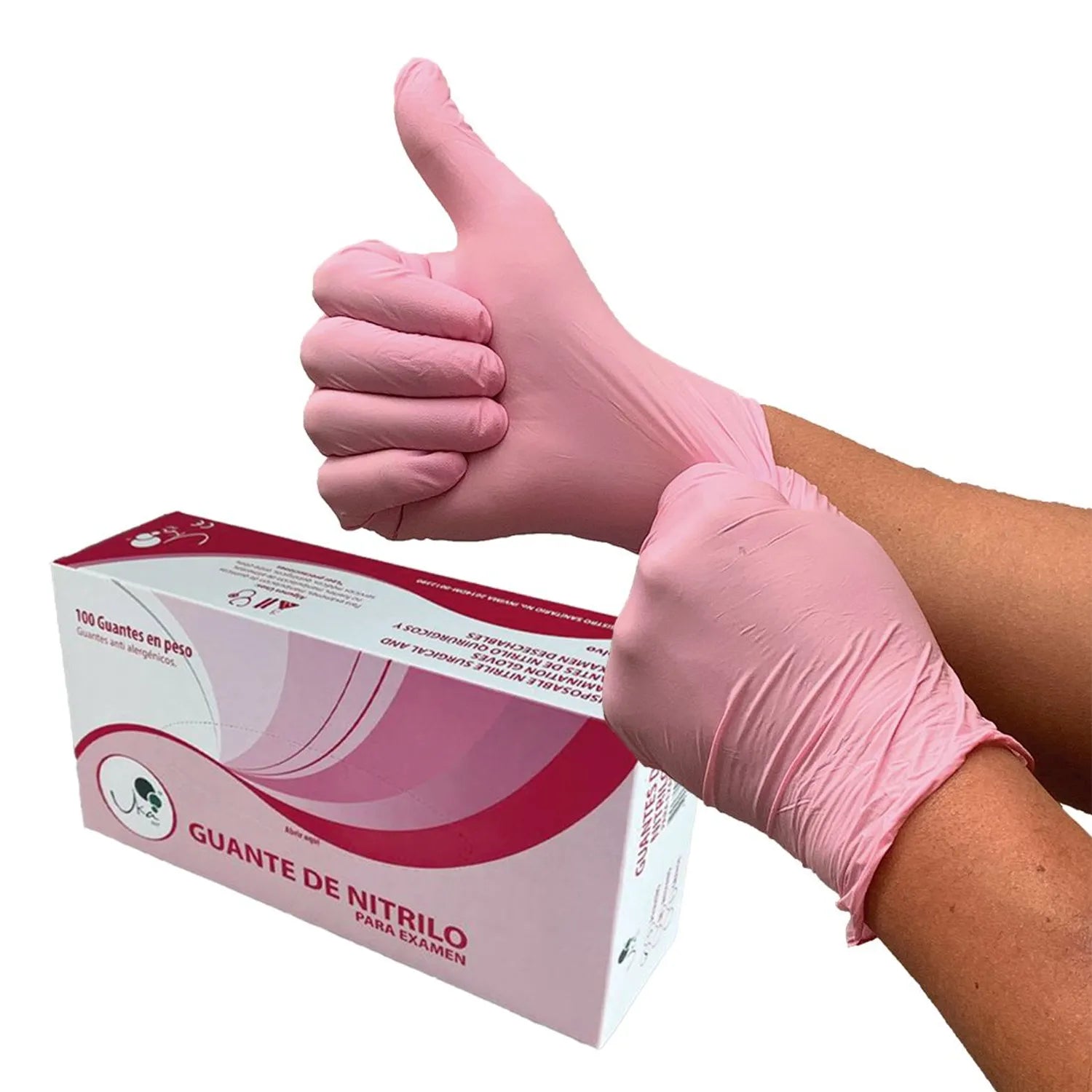 Guante Nitrilo Rosado Calibre 7